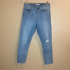 Levi's women’s jeans WEDGIE Denim Button Fly Distressed Raw Hem High Rise Size29